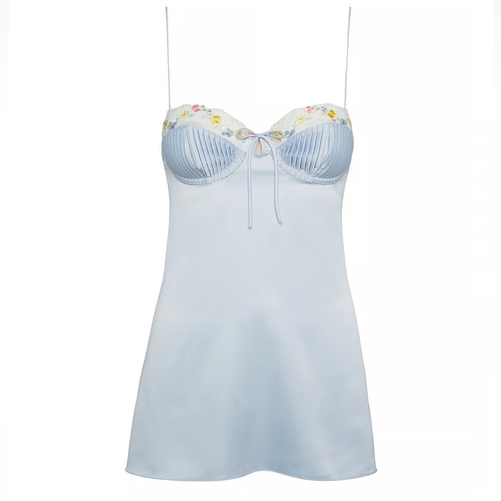 FOR LOVE & LEMONS BLUE Paloma Slip Dress